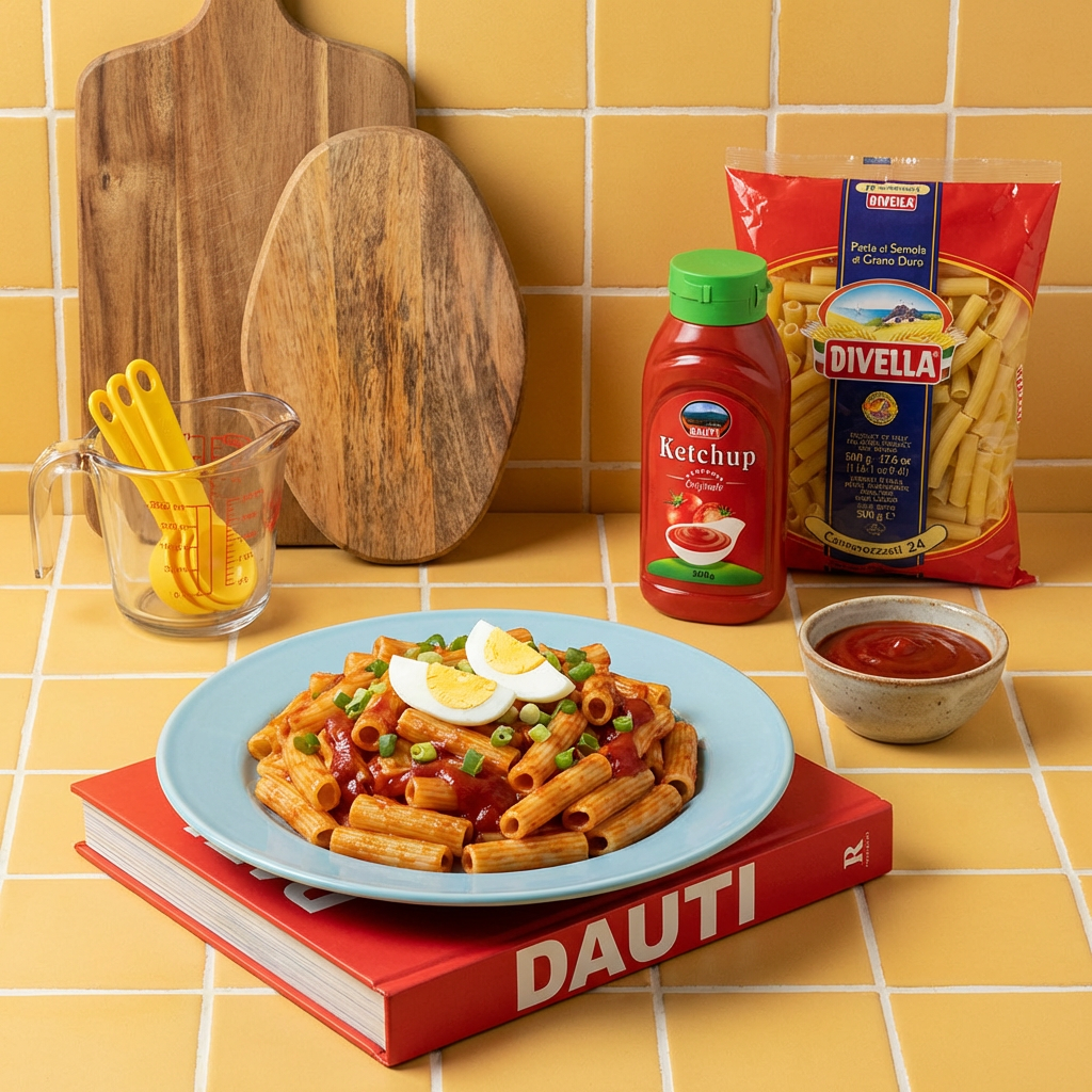 Pasta and ketchup product setup